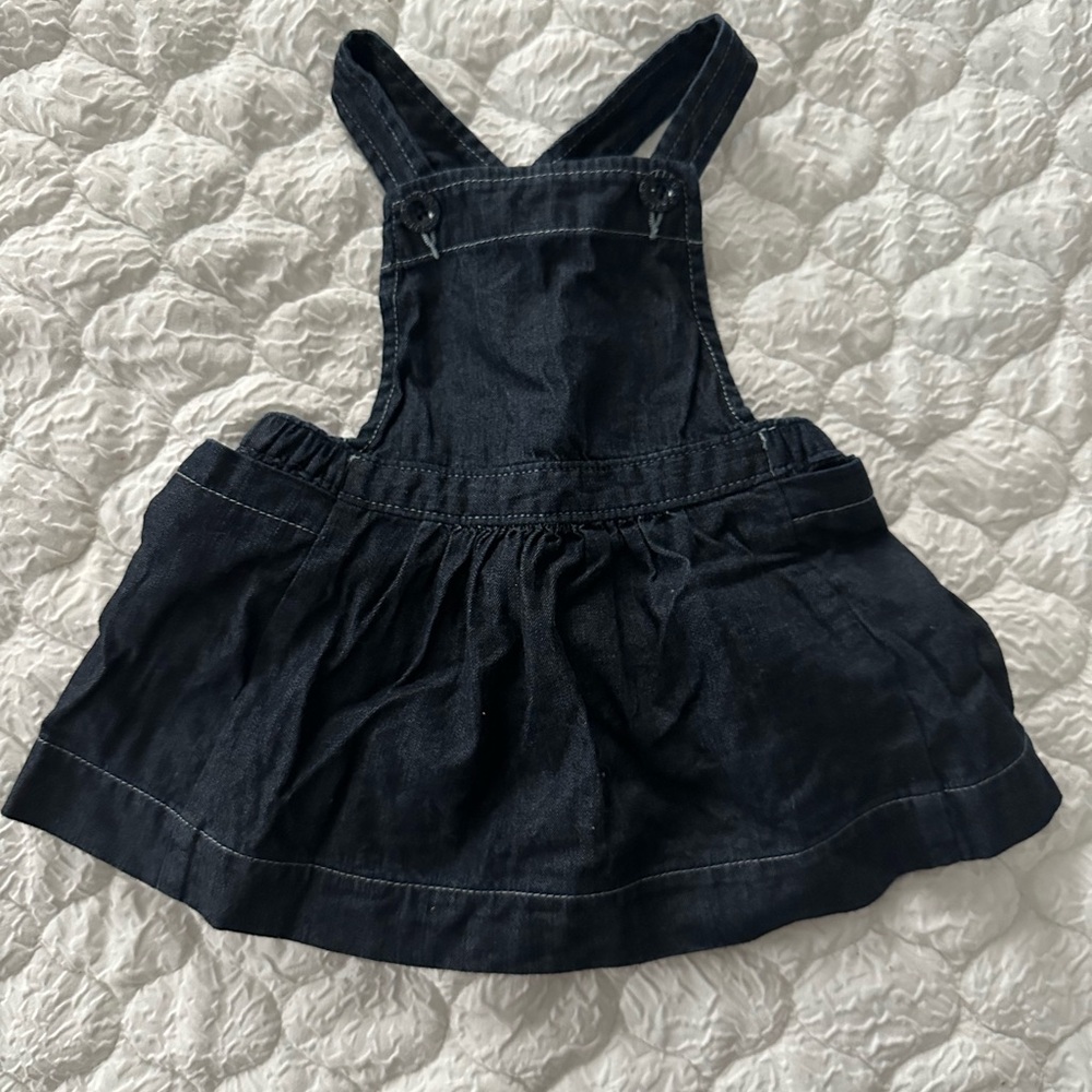 Baby Gap Dark Denim Pinafore Overall Jumper Dress Sz 12-18m